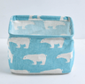 Desktop Makeup Organizer Storage Box with Linen Basket