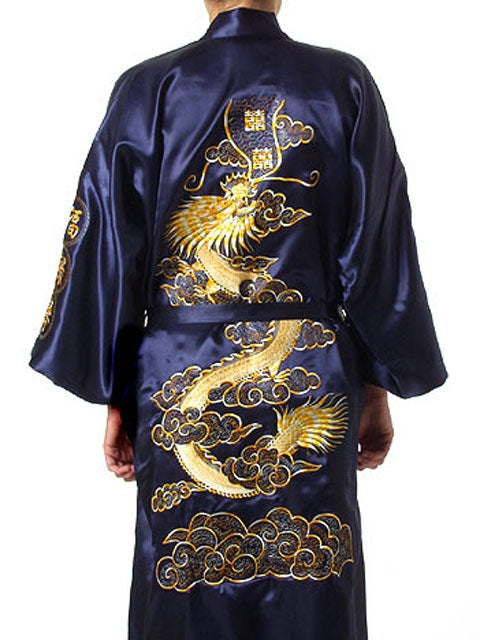 Embroidered Men's Nightgown for Home Wear