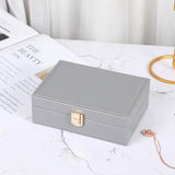 Faux Leather Two-Layer Jewelry Storage Box (1pc)