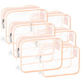TOUYINGER TSA Approved Toiletry Bag Clear Travel Toiletry bag Travel Makeup Cosmetic Bag Set for Women Men Portable Toiletry Bag for Travel Bathroom and Organizing (pink 6 packs)