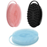 Silicone Body Scrubber Silicone Loofah 3 Pcs Silicone Shower Scrubber Exfoliating Silicone Shower Scrubber 2 in 1 Silicone Body Scrub Brush Scalp Massager Shampoo Brush for All Skin Men Women Kids