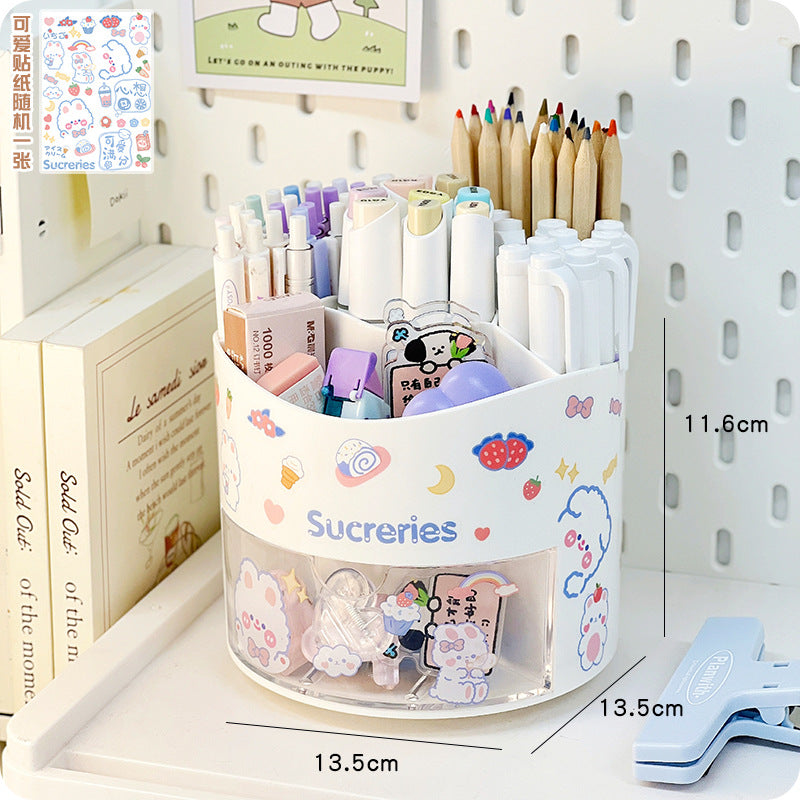 Large Capacity Rotating Pencil Holder Organizer