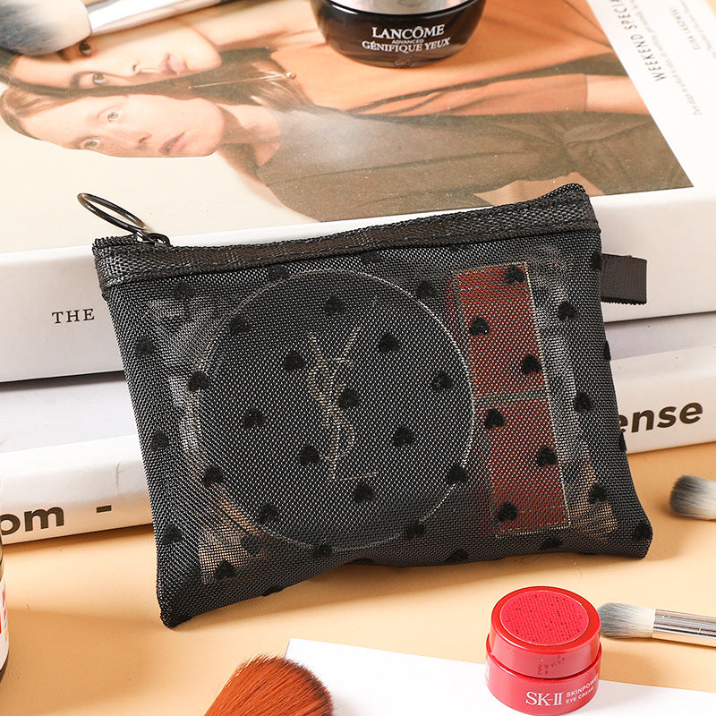 New Ins Heart Velvet Makeup Bag for Girls (Large Capacity)