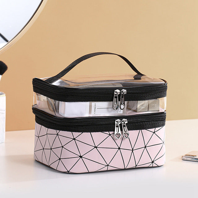 Transparent Travel Makeup Organizer with Large Capacity