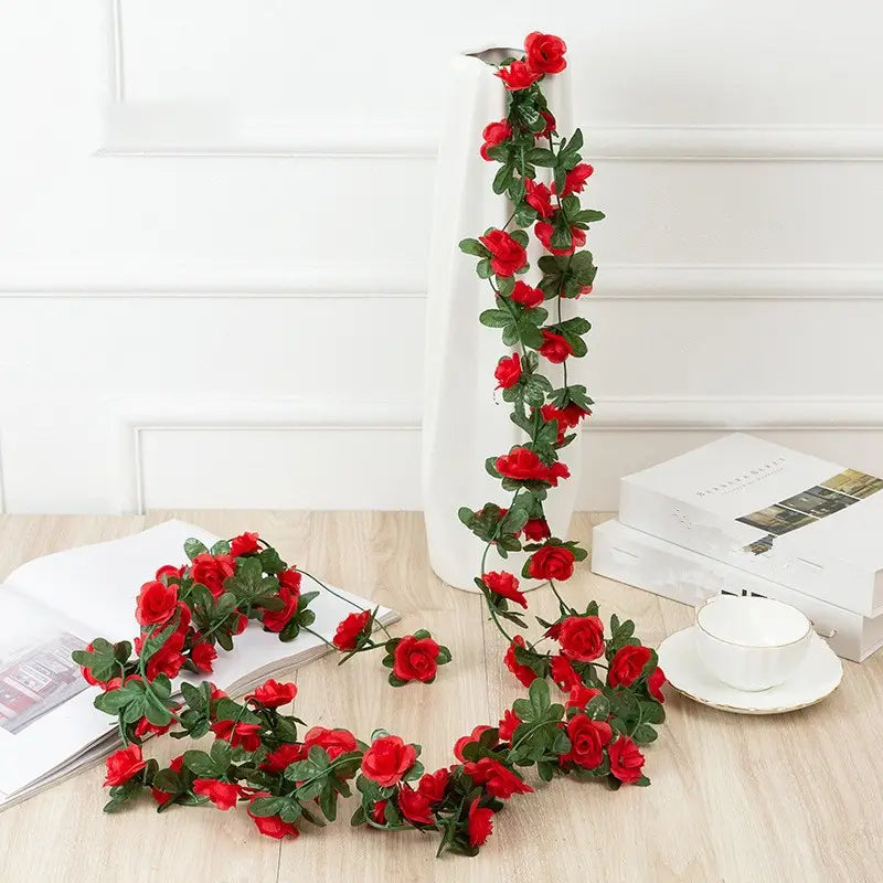 Artificial Pink Rose and Peony Chain for Home Decor