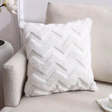 Plush Geometric Throw Pillow Cover for Home Decor