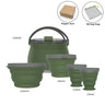 Outdoor Camping Cookware Set with Collapsible Kettle