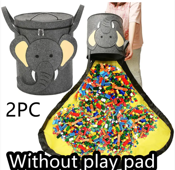 Felt Storage Bag Toy Play Mat 2 In 1 Pull Rope