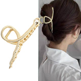 Large Snake Metal Hair Claw Clips - Thick Hair Gold Shark Barrette Strong Hold Non-Slip Hair Clamps Hair Clips for Women and Girls