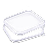 Clear Hard shell Zipper CaseClear Makeup CaseClear Plastic Pencil Case With Zipper Portable Double Zipper Hard Bag For Snacks Toy Intimate Apparel Toiletries Storage