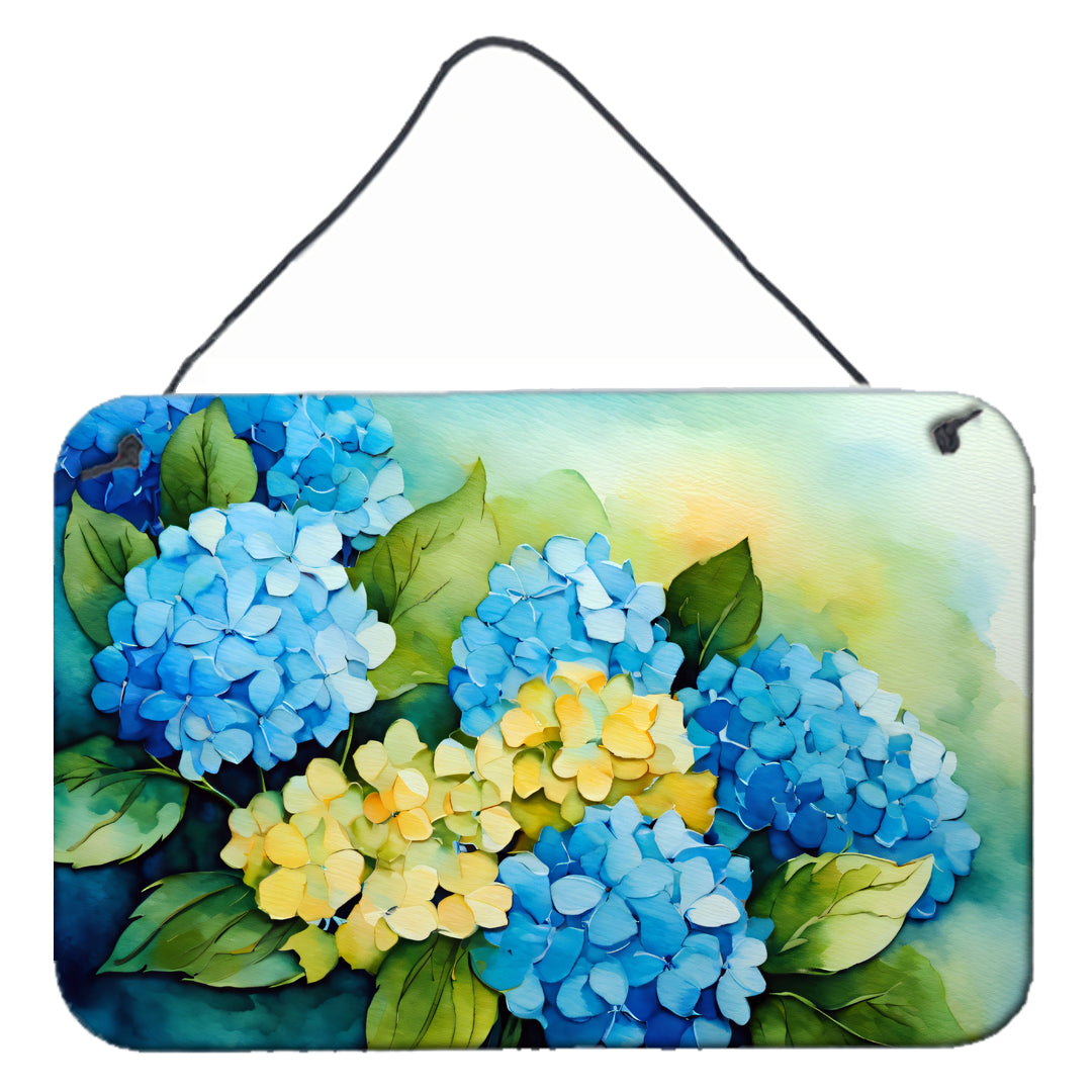 Hydrangeas in Watercolor Wall or Door Hanging Prints