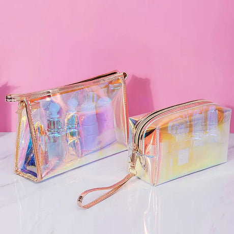 Colorful Holographic Cosmetic Bag for Beauty Routine