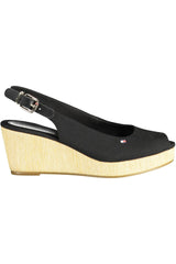 Tommy Hilfiger Black Cotton Women Sandal