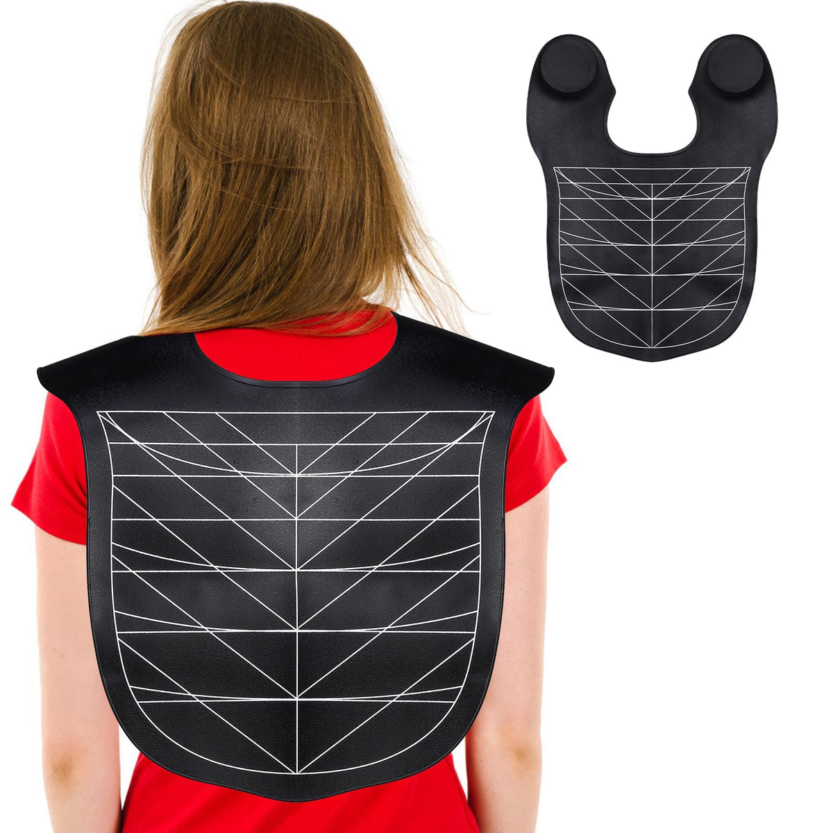 yarlung Hair Cutting Collar Cape Silicone Hair Cutting Guide Cape for Hair Styling Salon Hairdressing Barber Shop Weighted Neck Wrap Black