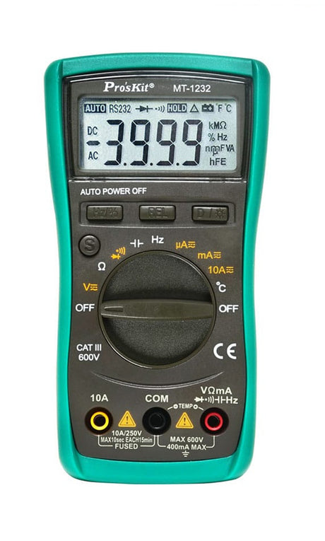 Proskit Digital Multimeter with Autorange and Capacitor Measurement MT-1232