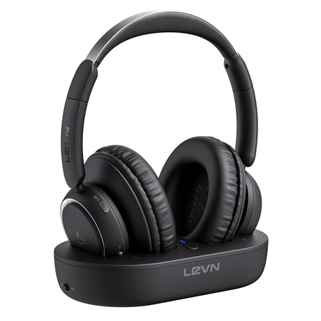 LEVN Wireless Headphones for TV Watching TV Headphones Wireless for Seniors with TV Transmitter Charging Base Hearing-impaired No Audio Delay Blutooth Headphones Plug and Play Gifts for Elderly