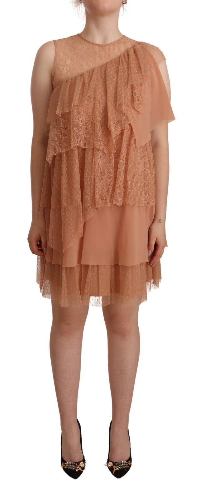 Liu Jo Pink Lace Sleeveless Mini Shift Layered Dress – Atlantic Shopping  Mall