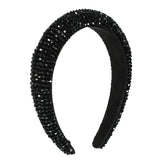 VOCOSTE Rhinestone Headband Bling Padded Hairband Sparkle Faux Crystal Headbands Hair Accessories for Women Black 1.18 Inch Wide