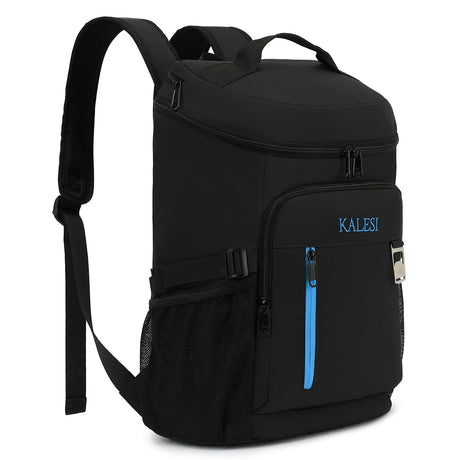Kalesi Cooler Backpack 36 Cans Lightweight Insulated Backpack Cooler Leak-Proof Travel Camping Lunch Backpack Outdoor Cutlery Backpack for Men and Women (A-Black)