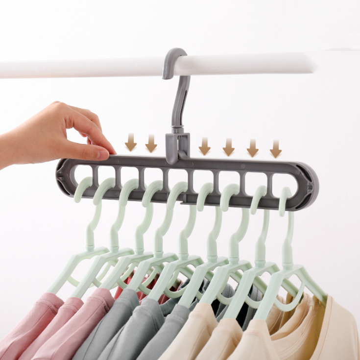 Multi-Functional Nine-Hole Clothes Hanger for Storage