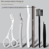 Stainless Steel Eyebrow Tweezers and Dual-Head Brush Set