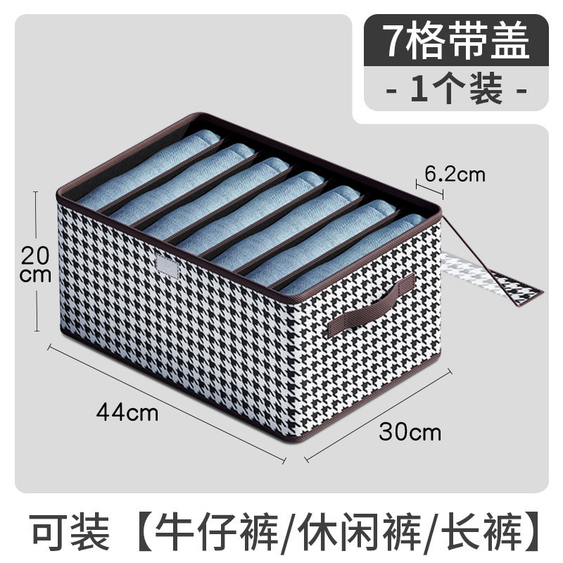 Checkered Pants Storage Box - Foldable Drawer Organizer