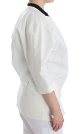 Andrea Pompilio Chic White Cotton Blend Blazer