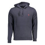 U.S. Polo Hoodie with Large Central Pocket Blue Navy - Men's