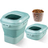 SUT Green Dog Food Storage Container with lids30 Lbs Collapsible Pet Cat Storage Container with Wheels 50 Lbs Airtight Food Storage Containers for Cereal Flour Rice Leakproof Sealable Dry Holder