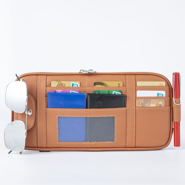 Multifunctional Car Storage Bag with Sun Visor Clip