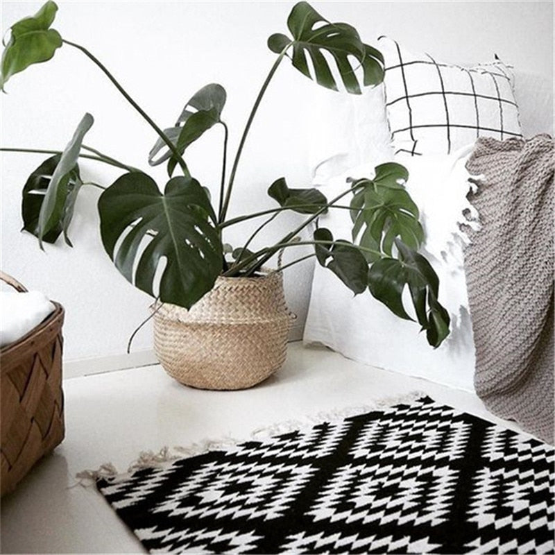 Foldable Natural Sea Grass Storage Basket for Home