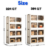 Collapsible Storage Bin Organizer, Stackable Cube Large Plastic Storage Box With Lid And Wheels