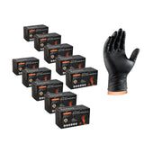 ANBOSON 10-Mil Nitrile Disposable Mechanic Safety Work Gloves - Latex-Free Heavy-Duty Chemical-Resistant Diamond Texture Ideal for Automotive and Industrial Use(Black of 1000 Large)