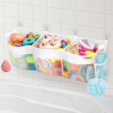 MUMUQ Bath Toy Organizer 3 Compartment Bathtub Toy Storage Bag Quick Access Bath Toy Holder Baby Shower Games bath Tub Quick Dry Baby Bath Toy Storage Accessory White