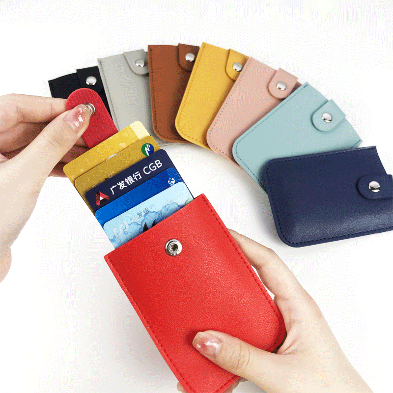Thick PU Leather Card Holder with Custom Logo, Large Capacity