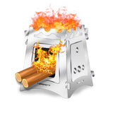 VODA Camping Wood Stove Burner for Outdoor Camping Hiking Cooking Outside Light Weight Portable Backpacking Stainless Steel Stoves for BBQ Picnic
