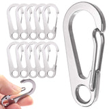 10PCS 1.77 Inch Stainless Steel Clip Spring-Snap HookEDC Mini Carabiner Custom Quick Release Hook for Outdoor Key Chain Camping Fishing Hiking Traveling