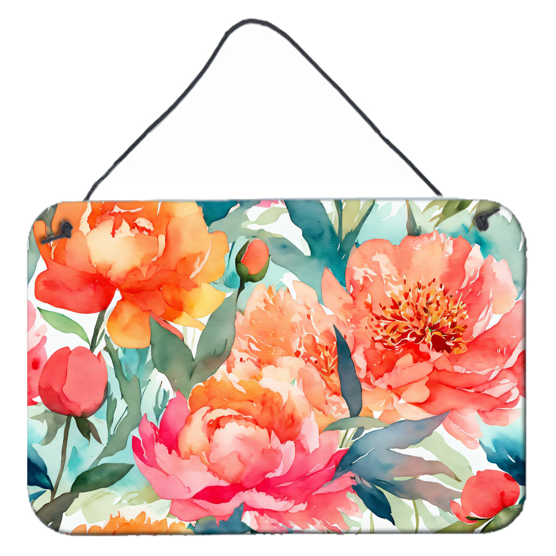Peonies in Watercolor Wall or Door Hanging Prints