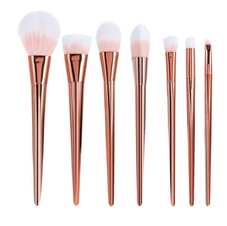 7-Piece Diamond Makeup Brush Set in Blue-Black Gradient
