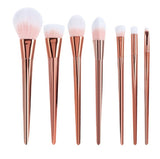 7-Piece Diamond Makeup Brush Set in Blue-Black Gradient
