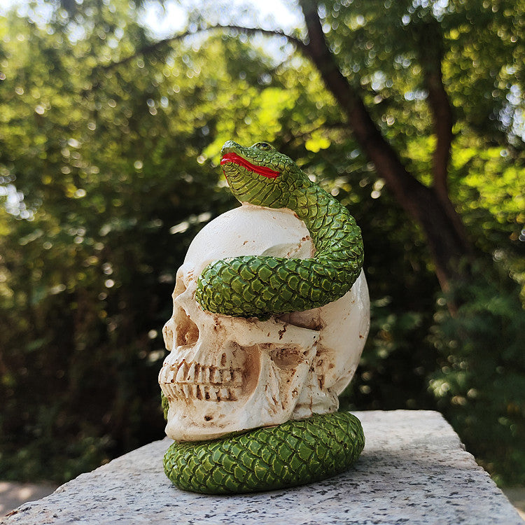 Day of the Dead Green Snake Head Home Decor Ornament