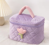 Cute Corduroy Travel Cosmetic Organizer Bag for Women