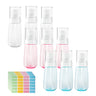 9 Pcs Travel Spray Bottle 60ml/2oz Leak Proof Fine Mist Spray Bottles Empty Mini Makeup Face Spray Bottle Clear Refillable Travel Containers for Perfume Cosmetic Essential Oil 3 Color(120pcs Labels)