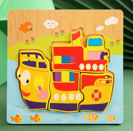 Montessori Wooden Educational Puzzle Board (One Set)