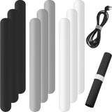 Cunhill 9 Pieces Wrapping Paper Holder Silicone Paper Slap Bands Wrapping Paper Clamps Wrapping Paper Roll Clips for Home Storage Organization White Black Grey