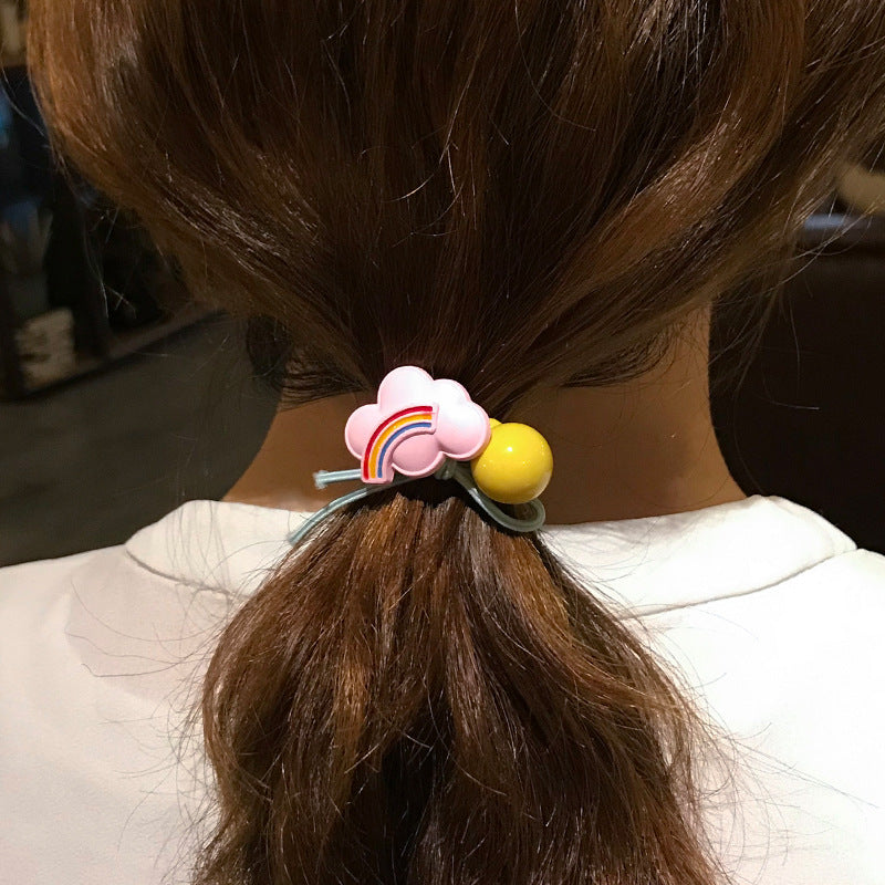 Rainbow Cloud Hair Tie for Cute Bun Hairstyles