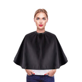 Noverlife Black Makeup Cape Chemical & Water Proof Beauty Salon Shorty Smock for Clients Lightweight Comb-out Beard Apron Shortie Makeup Bib Styling Shampoo Cape for Makeup Artist Beautician