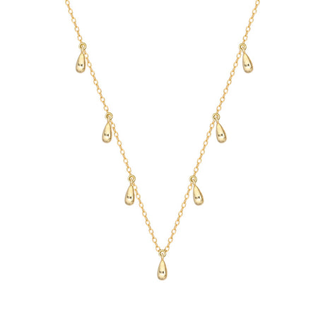 S925 Silver Choker Necklace with Water Drop Design