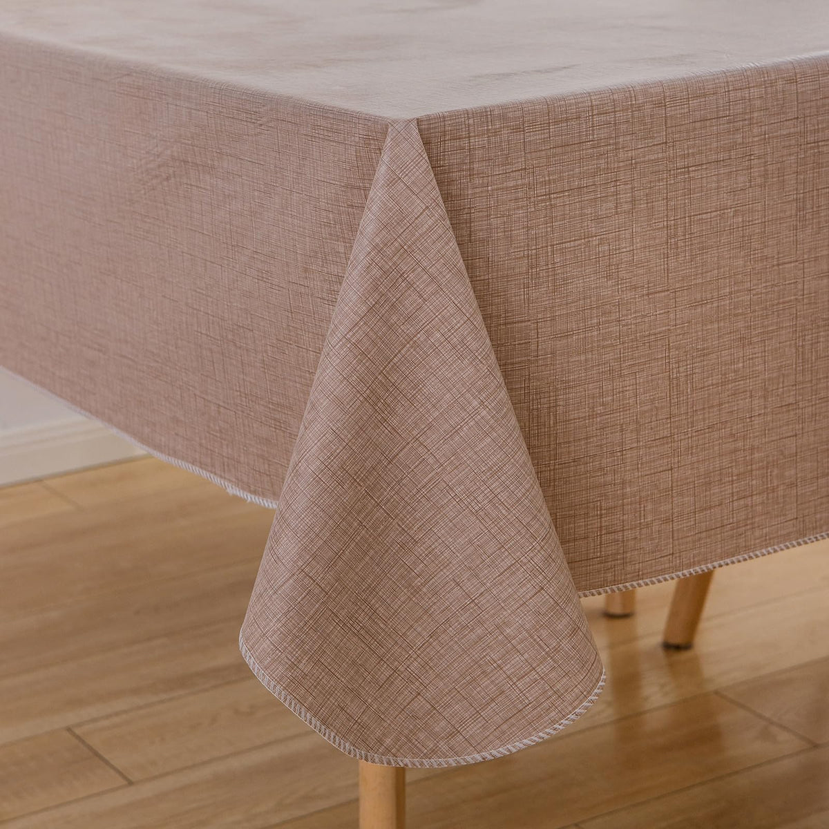 Hswek Rectangle Vinyl Tablecloth 60x102 Inch Waterproof Vinyl Tablecloths with Flannel Backing for Rectangle Tables Wipeable Spillproof Plastic Tablecloth Table Cover for Dining Camping