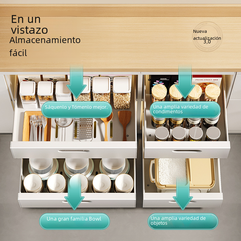 Pull-Out Storage Rack for Kitchen Drawer Organizer